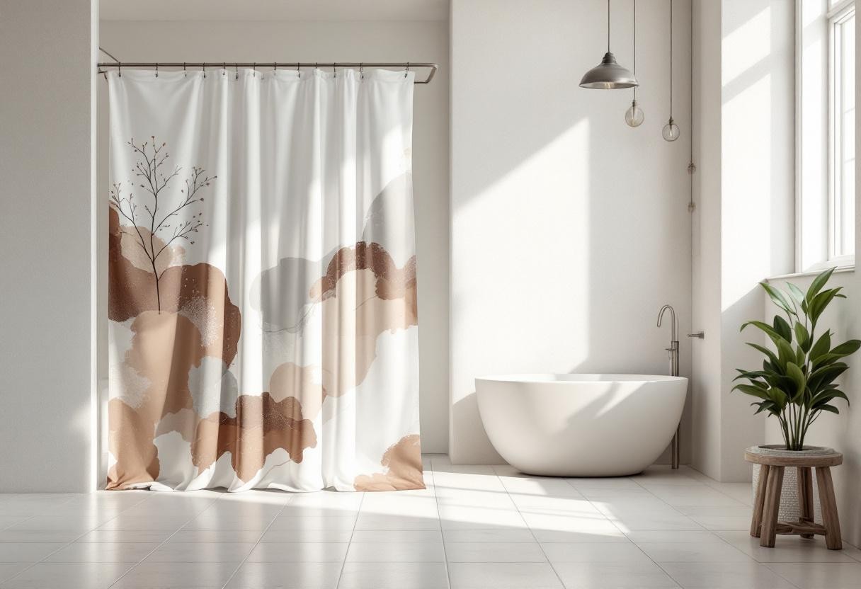 Le petit grain de folie qui change tout : intégrer un rideau de douche original dans un univers sobre post thumbnail image